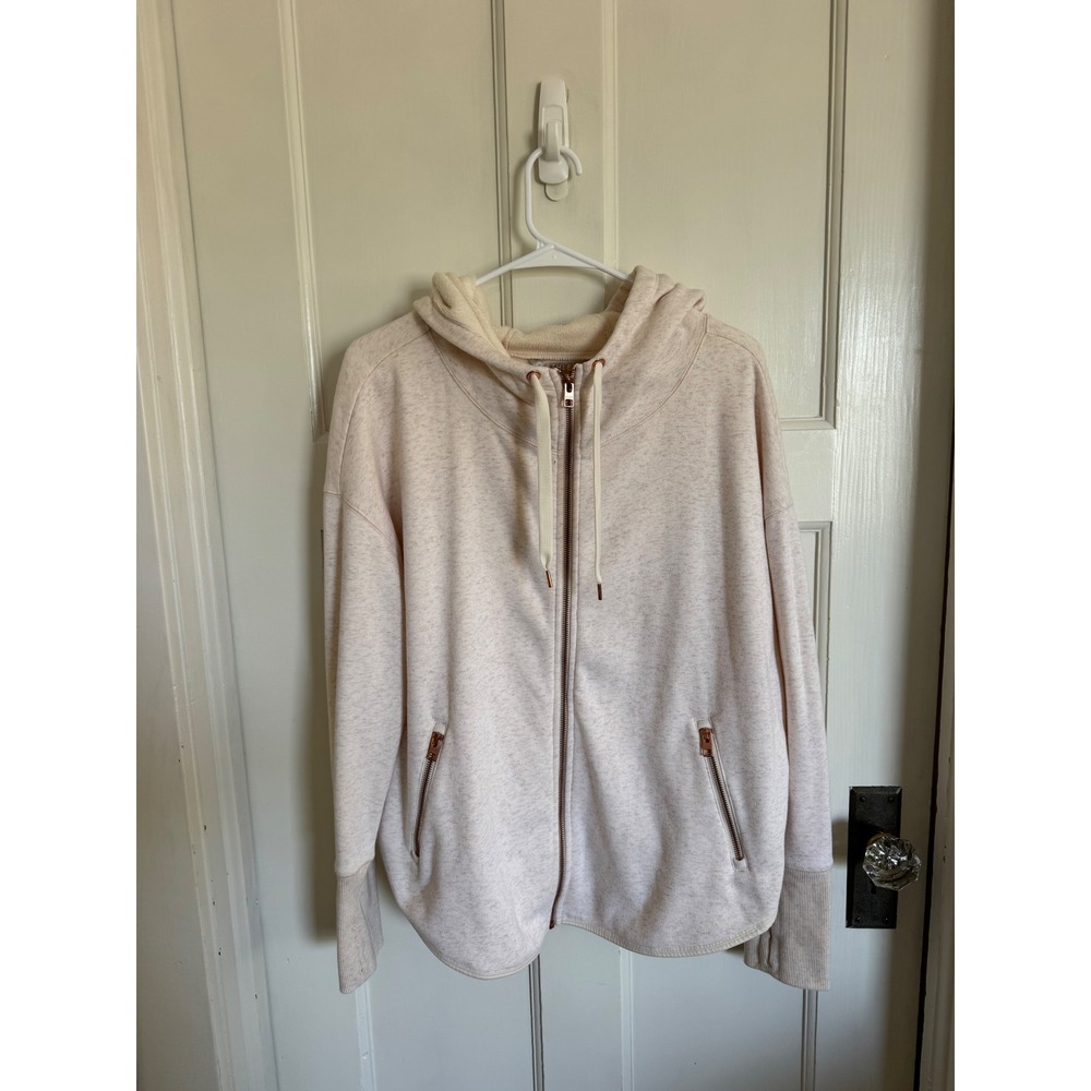 Athleta cream Cozy Karma hooded jacket size‎ large